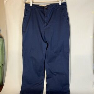 GAP GIRLFRIEND KHAKI WOMANS‎ NAVY PANTS POCKETS BUTTON ZIP SIZE 16T